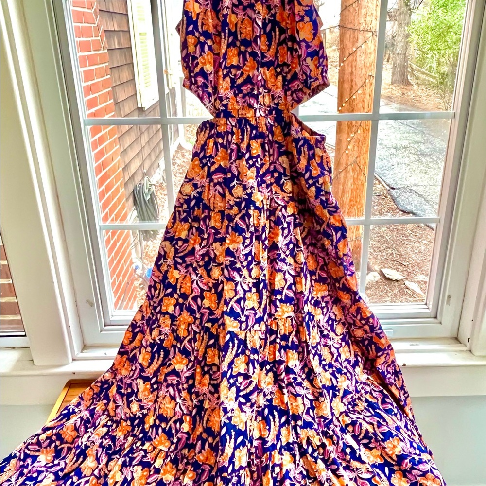 J. Crew Purple and Orange Maxi Dress